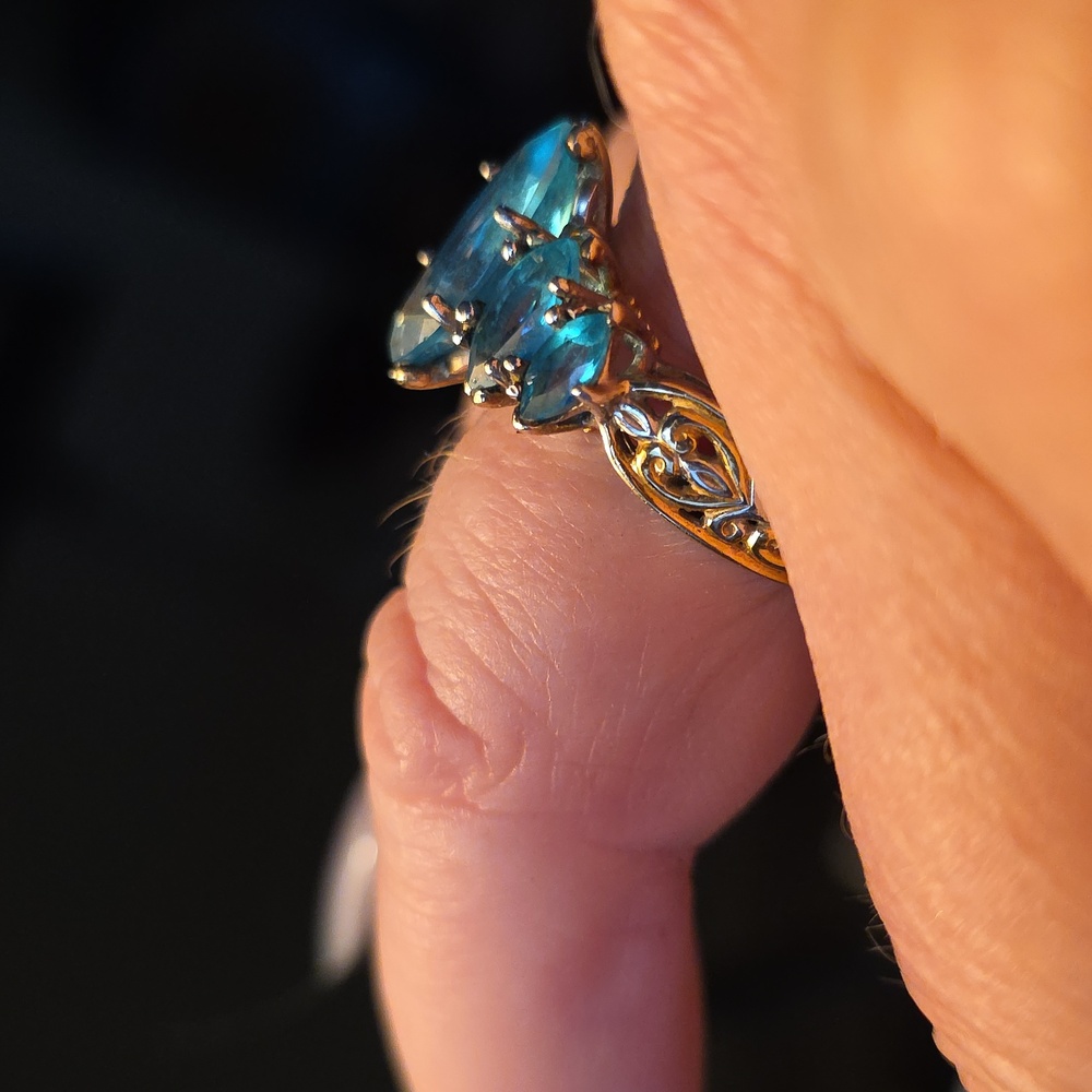 Michael Valitutti Paraiba Topaz Marquis Ring - Picture 12 of 13